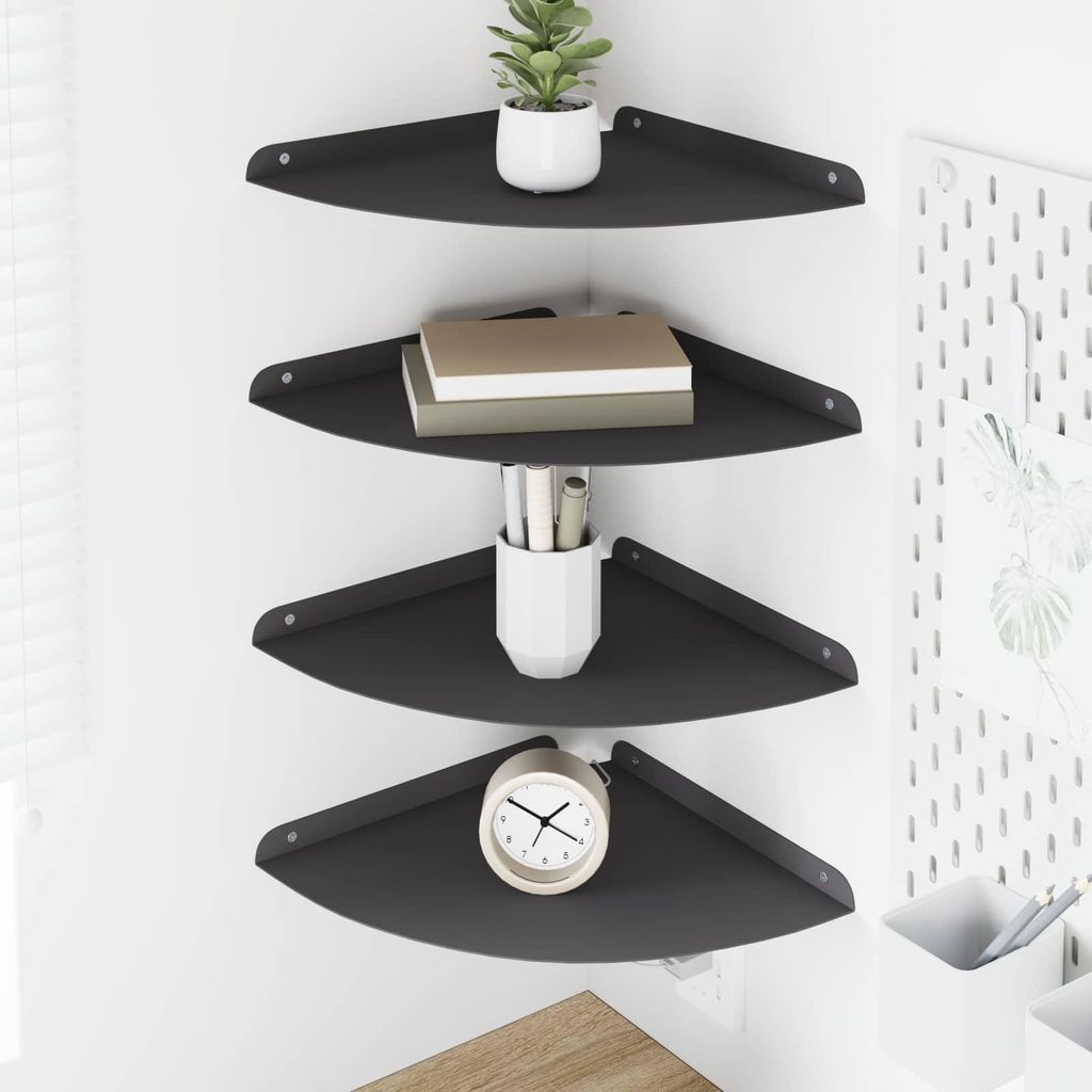 Maison Exclusive - Schwebendes Regal mit Regal 4 pcs Schwarz 30 x 30 x 2 cm