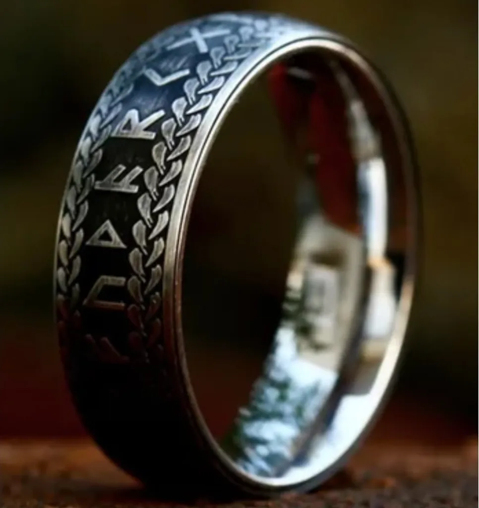 Anello Olden Nero e Argento per Uomo - Eleganza Storica KP32049