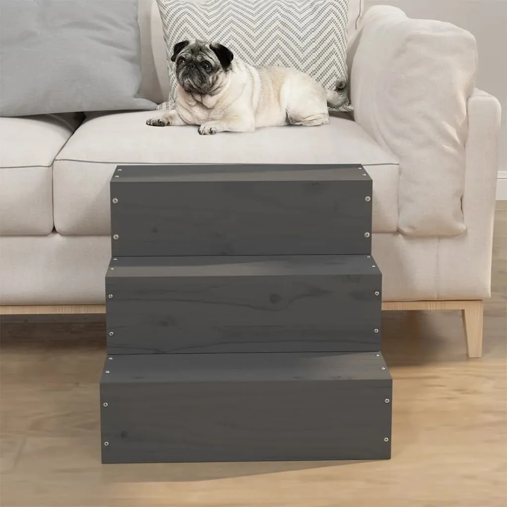 Scala Moderna 2025 per Animali in Legno Grigio 40x37,5x35 cm Pino