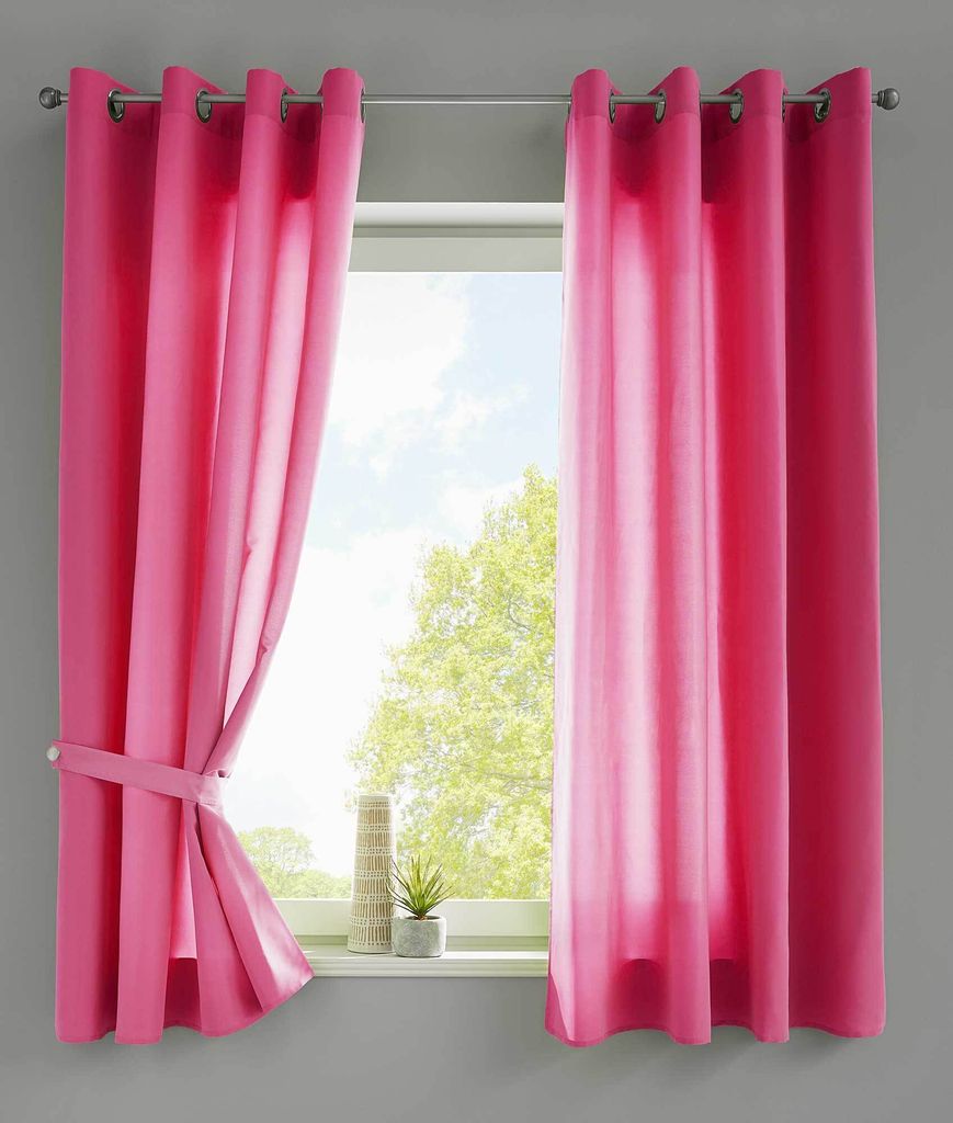 2er Set Vorhänge Schal Ösen »Berlin« HxB 145x140 cm Pink Produktbild 