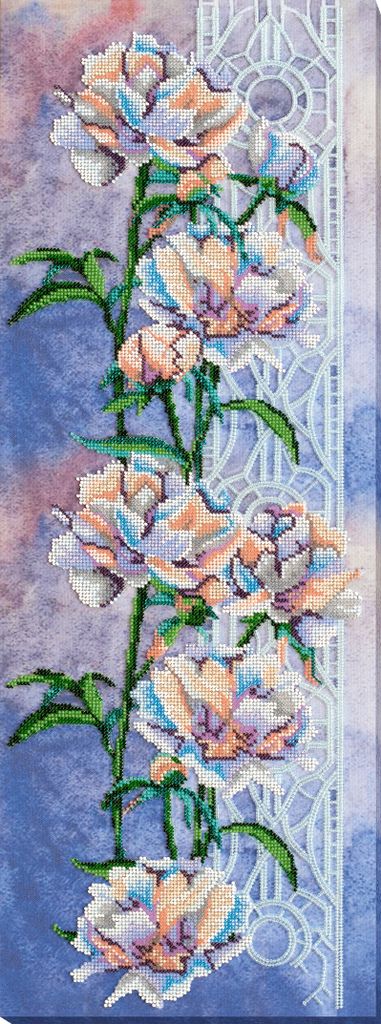 Abris Art Perlenstich Set "Blüten Sorbet", bedruckt, 24x65cm