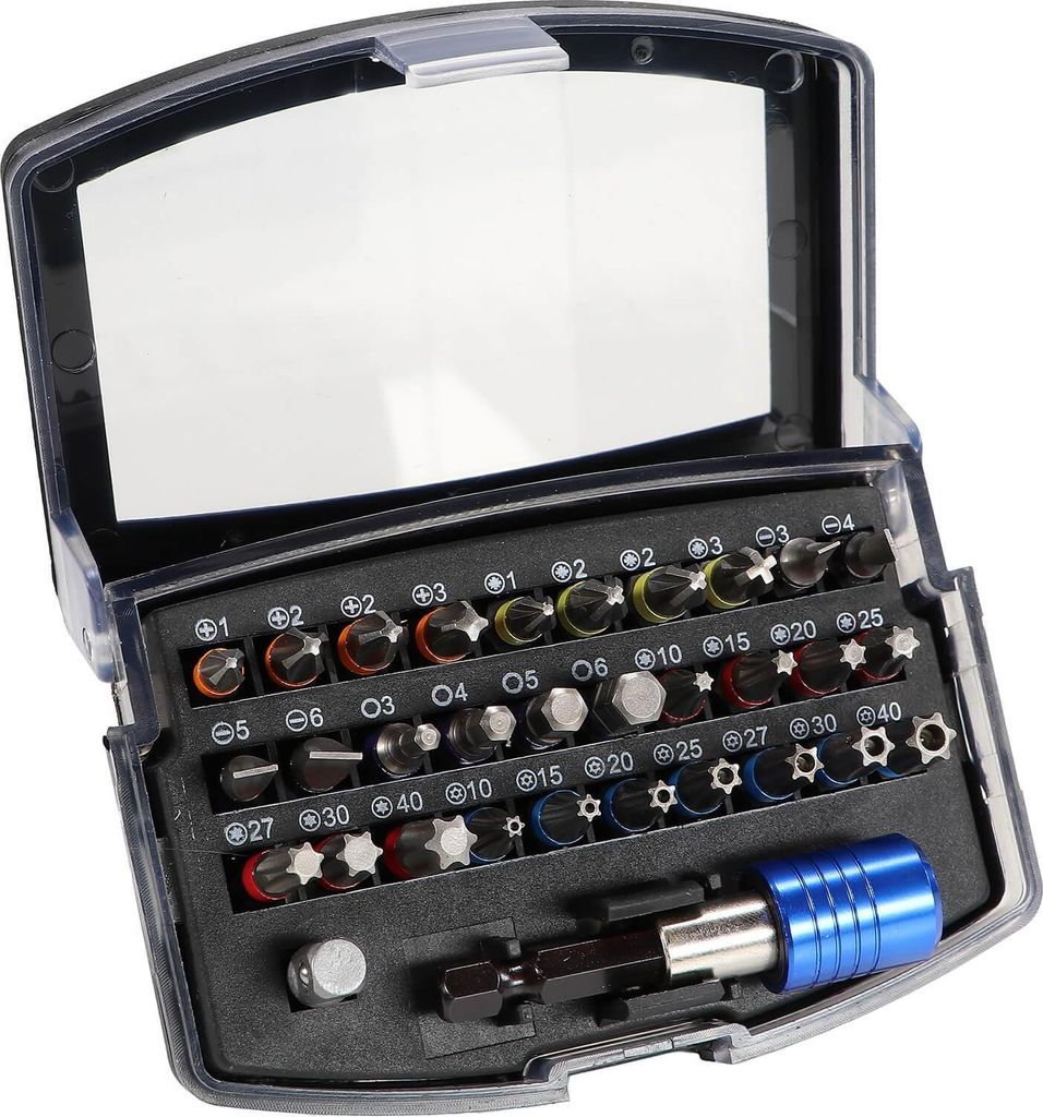 Bitsatz S2 Stahl 32 teilig Box mit Gürtelclip Produktbild 