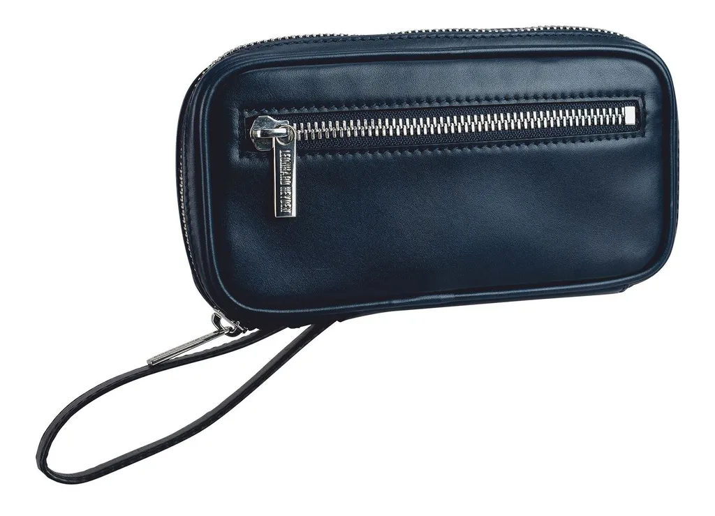 Leonhard Heyden Montreal Tech Organizer Navy - Sac d'accessoires en cuir