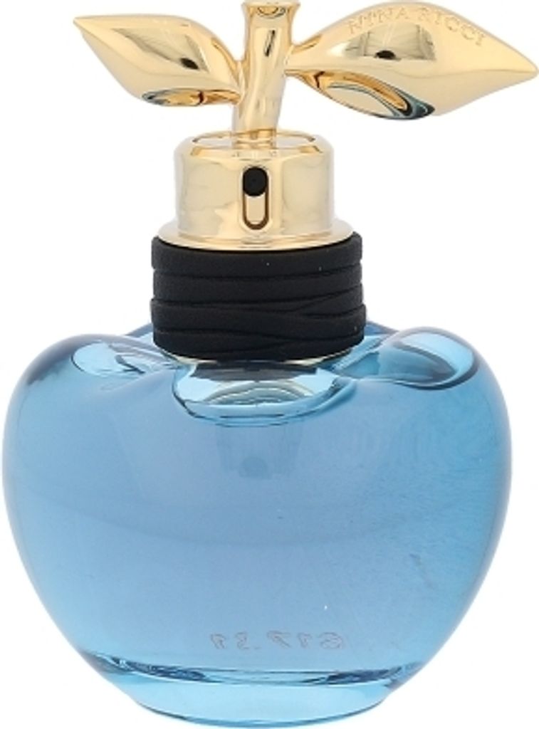 A close-up studio shot of a Nina Ricci Luna Eau de Toilette perfume bottle.