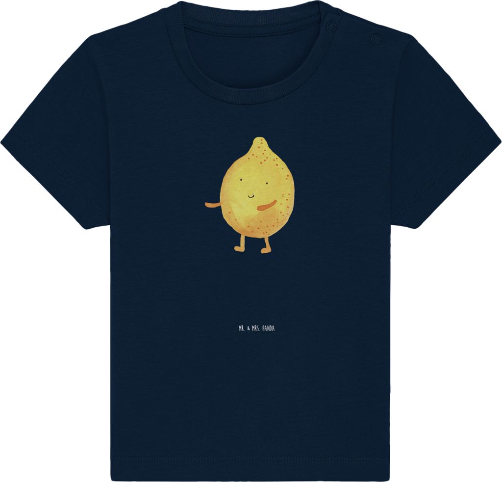 Mr. & Mrs. Panda Babyshirt Beste Freunde Zitrone 0. - 6. Monat - French Navy - Geschenk, Baby Jerseyshirt, Baumwolle Shirt, Oberteil, Lustige Sprü...