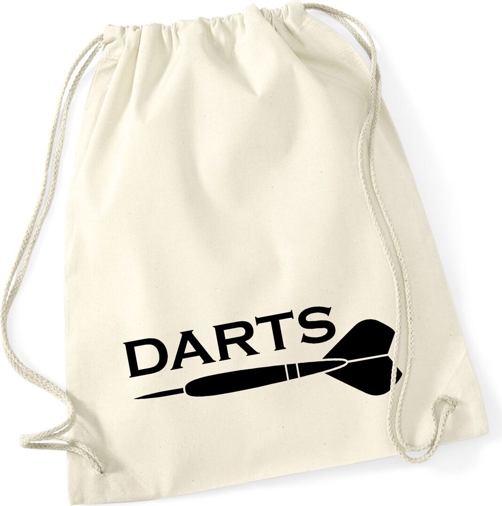 Huuraa Turnbeutel Darts Dartpfeil 12 Liter Natural Baumwolle Rucksack Geschenkidee