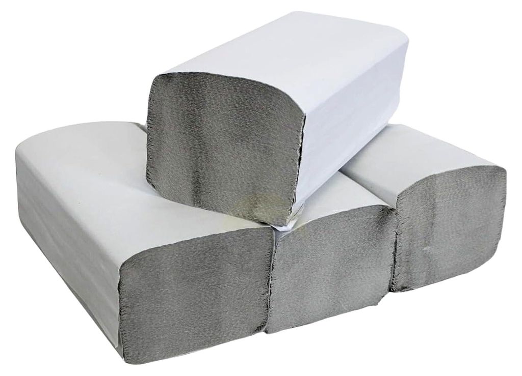 Papierhandtücher für Spender | Grau 1-lagig, 25 x 23 cm | 4 x 250 Blatt | ZZ/V-Falz geeignet für Handtuchspender in Toiletten, Büros, Praxen un...