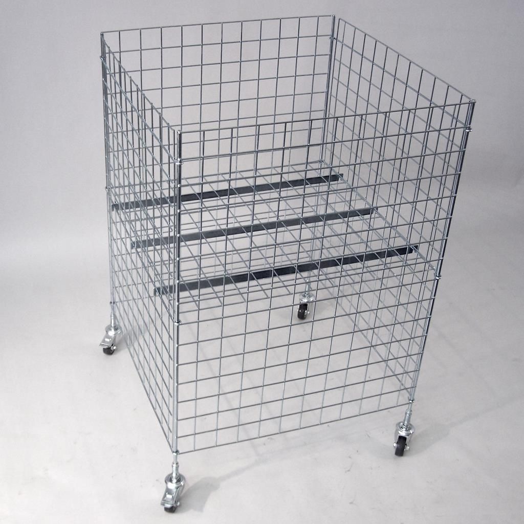Aktionskorb mit Rollen , 600x600x900 mm, verzinkt Produktbild 