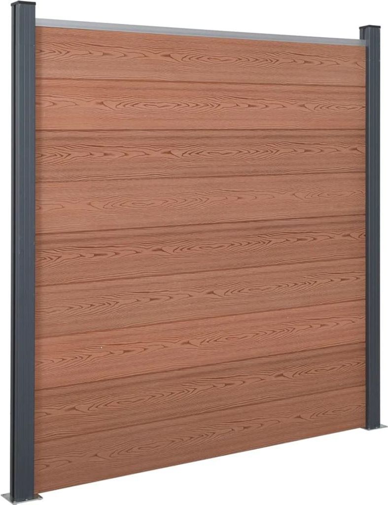 vidaXL Zaunelement-Set Braun 699x186 cm WPC Produktbild 