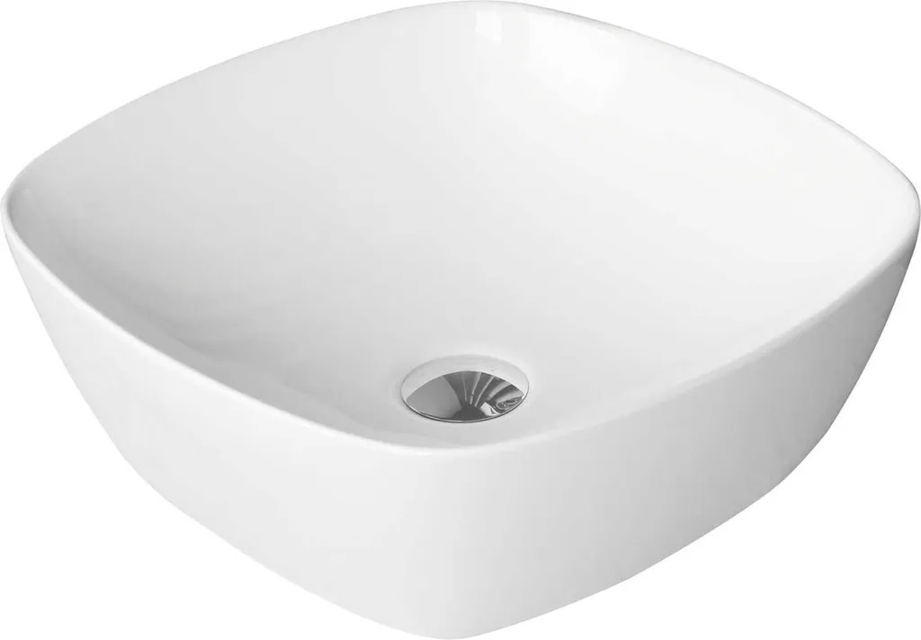 Lavamani Ceramica Bianco 40x40 cm - Lavabo Quadrato per Bagno Relax