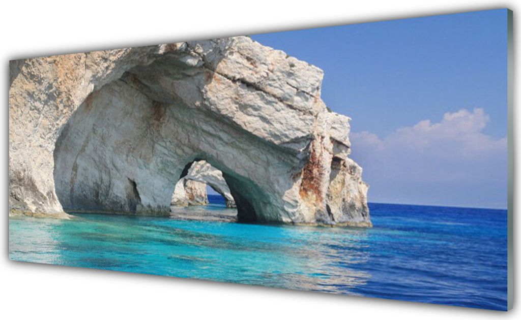 Acrylglasbilder 125x50 Wandbild Druck Klippe Meer See Produktbild 