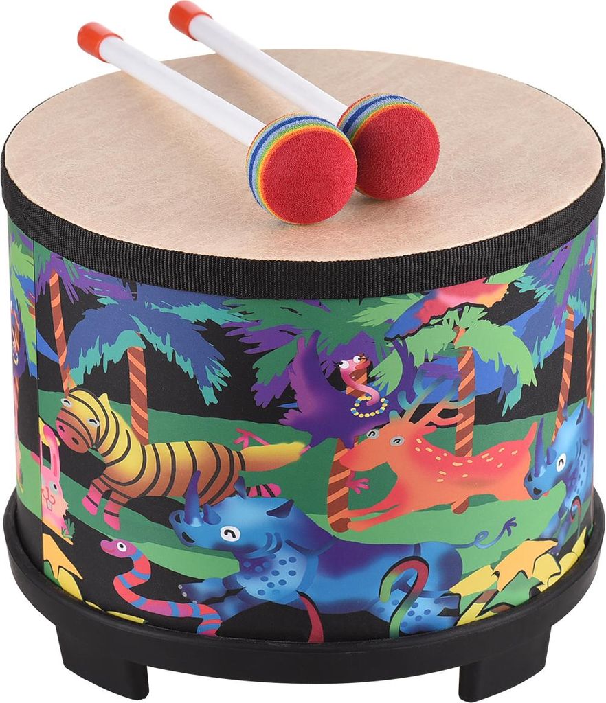 Drum Percussion Instrument 8-Zoll-Bodentrommel für Weihnachten Geburtstag Geschenk Bongo Bodentrommeln mit 2 Drum Mallets Musikinstrument