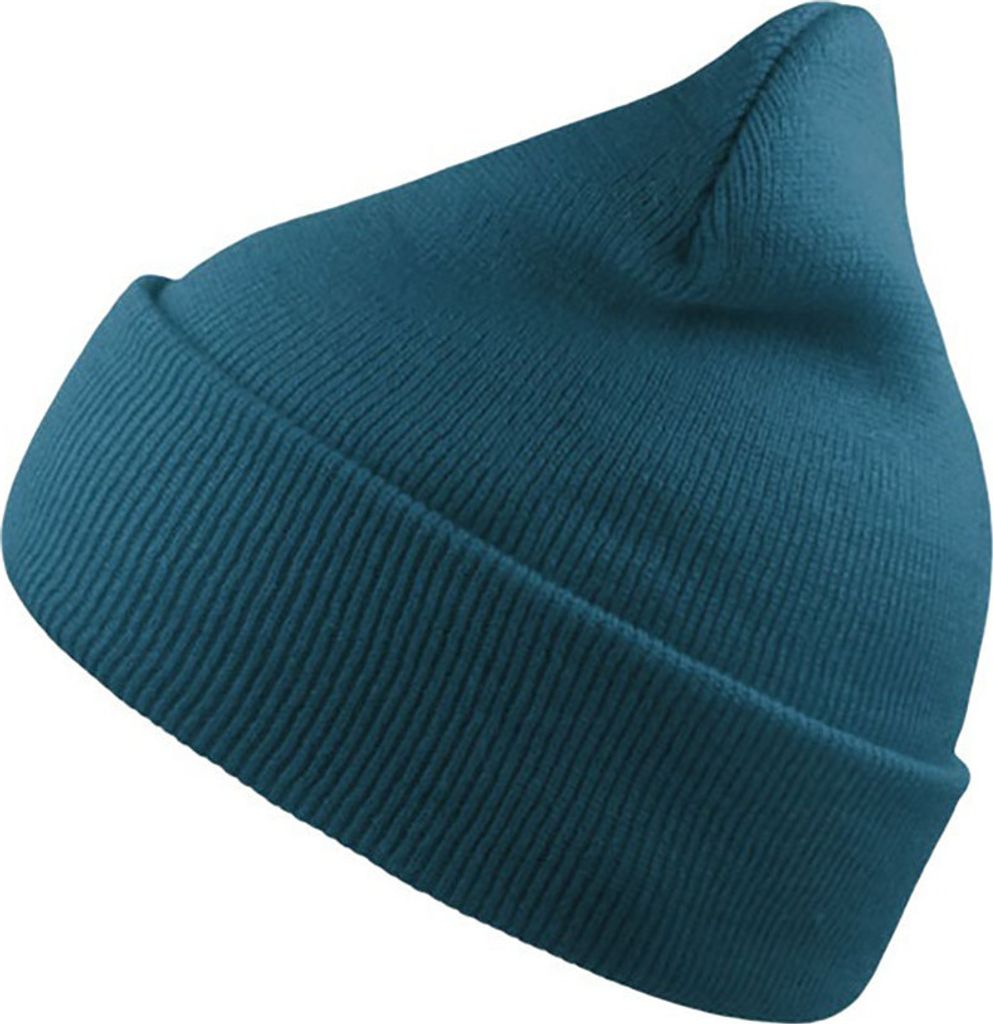 Atlantis Wind Doppel Skin Beanie mit Umschlag AB228 (Einheitsgröße) (Saphir-Blau)