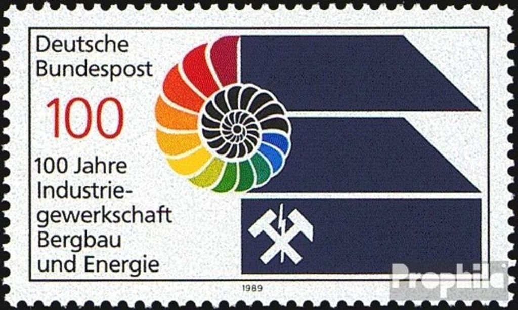 Briefmarken BRD (BR.Deutschland) 1989 Mi 1436 (kompl.Ausgabe) postfrisch 100 Jahre Industriegewerkschaft Bergbau u. Energie
