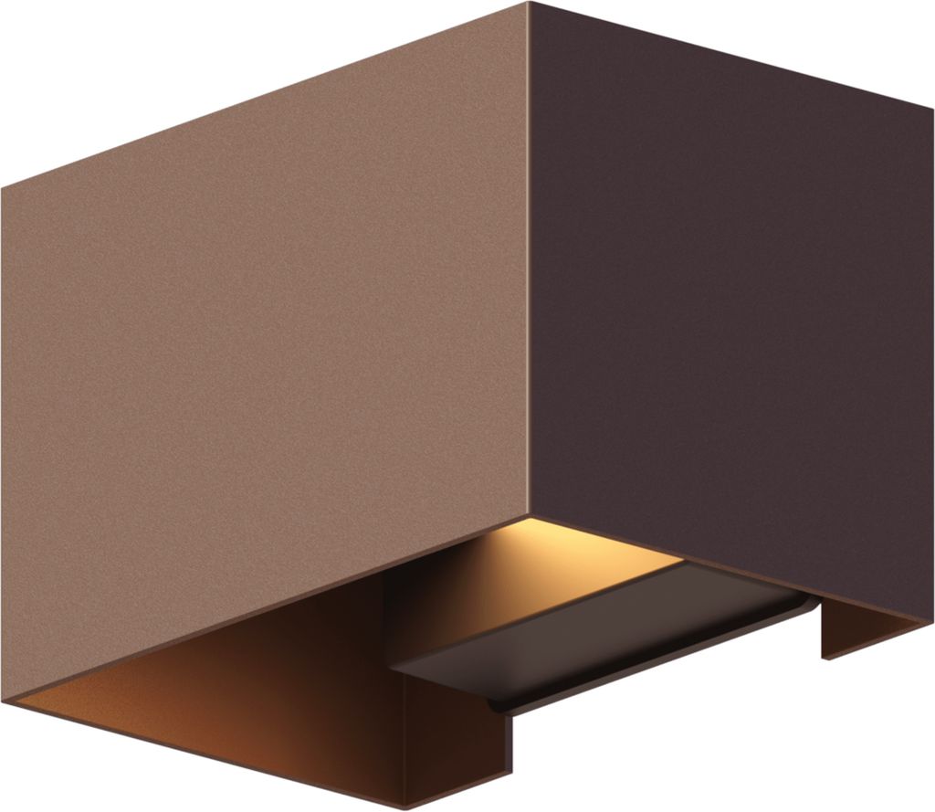 Calex Venice Wandleuchte, für Außen & Innen, warmweißes Up & Down Licht, einstellbarer Lichtstrahl, wasserdicht, Rostfarbe, 2er Pack
