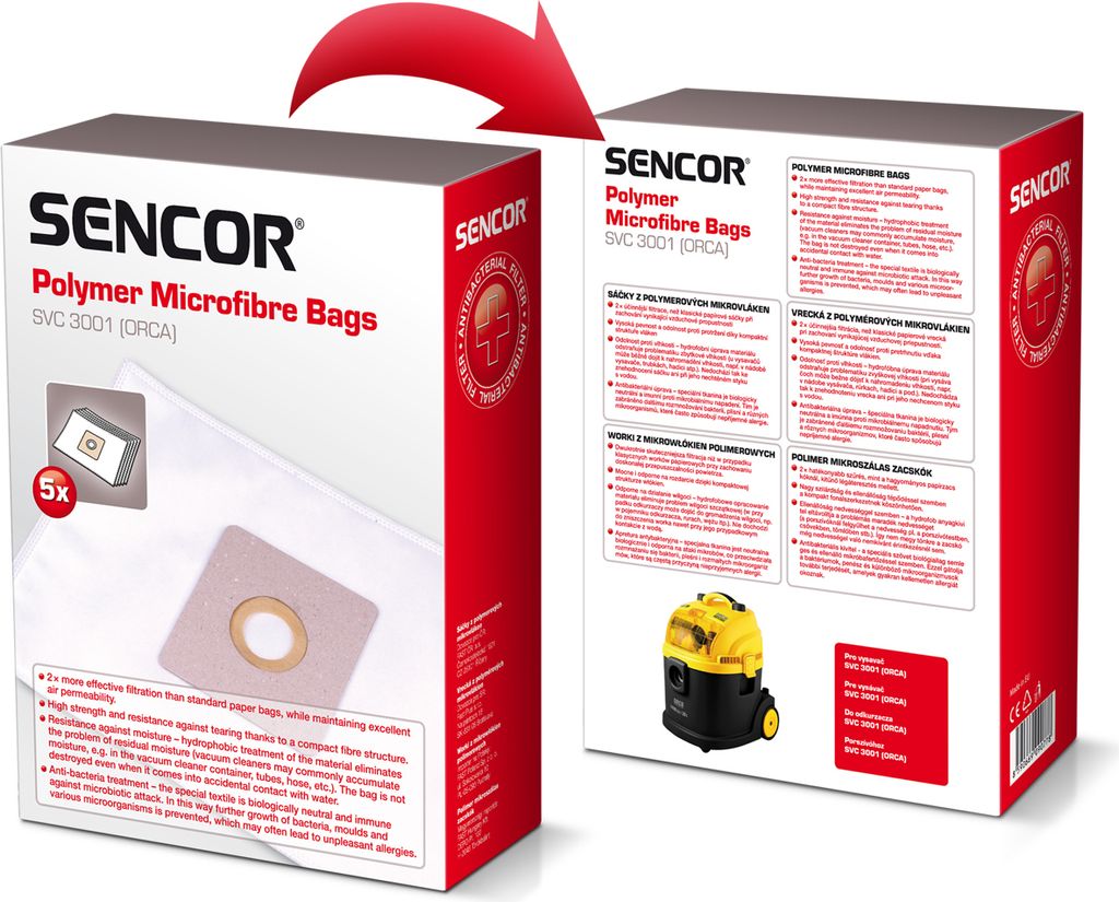 SENCOR SVC 3001 Vrecko, 5ks v balení, pre jednorázové Obrázok produktu 