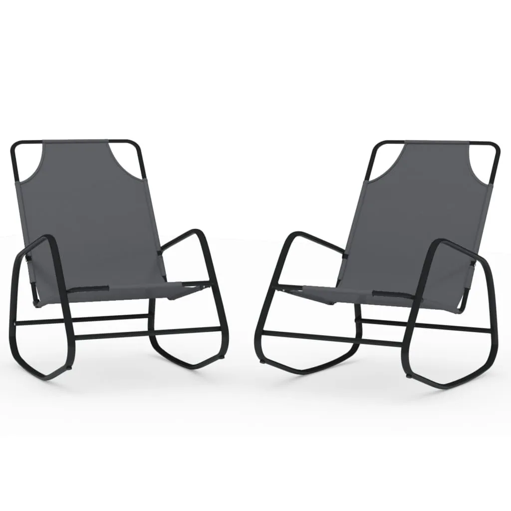 Chaises de relaxation à bascule lot de 2 pour terrasse et bord de piscine