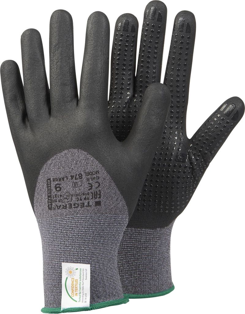 Synthetikhandschuh TEGERA 874 | 12 Paar schwarz, Cat.II, 4132X, Gr. 7