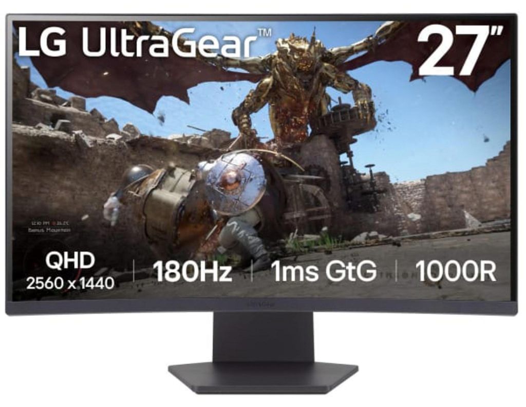 LG UltraGear 27GS60QX-B, Gaming-Monitor, (WQHD, VA, Curved, Produktbild 