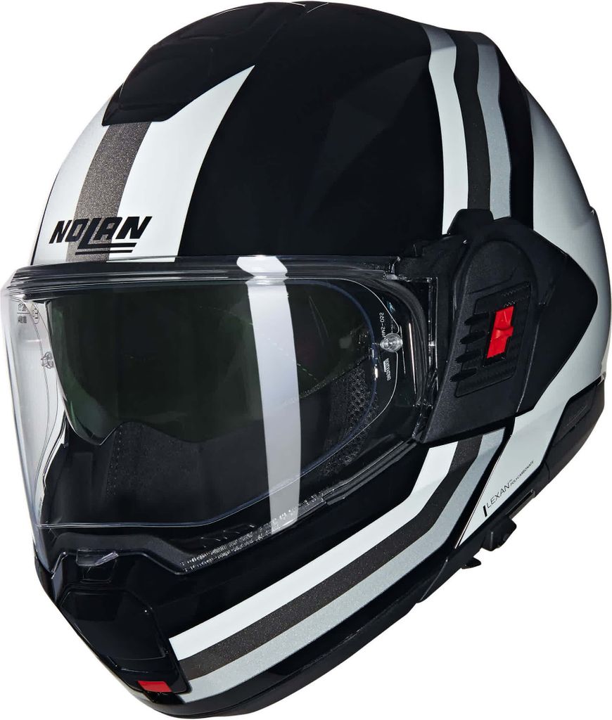 Nolan N120-1 Lineo N-Com Klapphelm, schwarz/weiß/silber, XS (55)