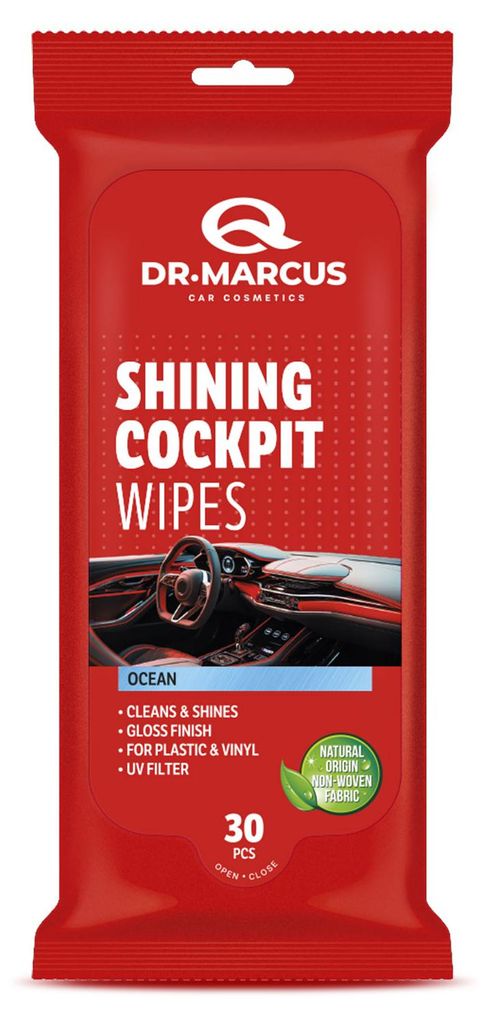 Dr. Marcus TITANIUM Armaturenbrett-Reinigungstücher Ocean - Reinigungstücher für das Auto-Cockpit - Reinigungstücher für das Armaturenbrett mi...