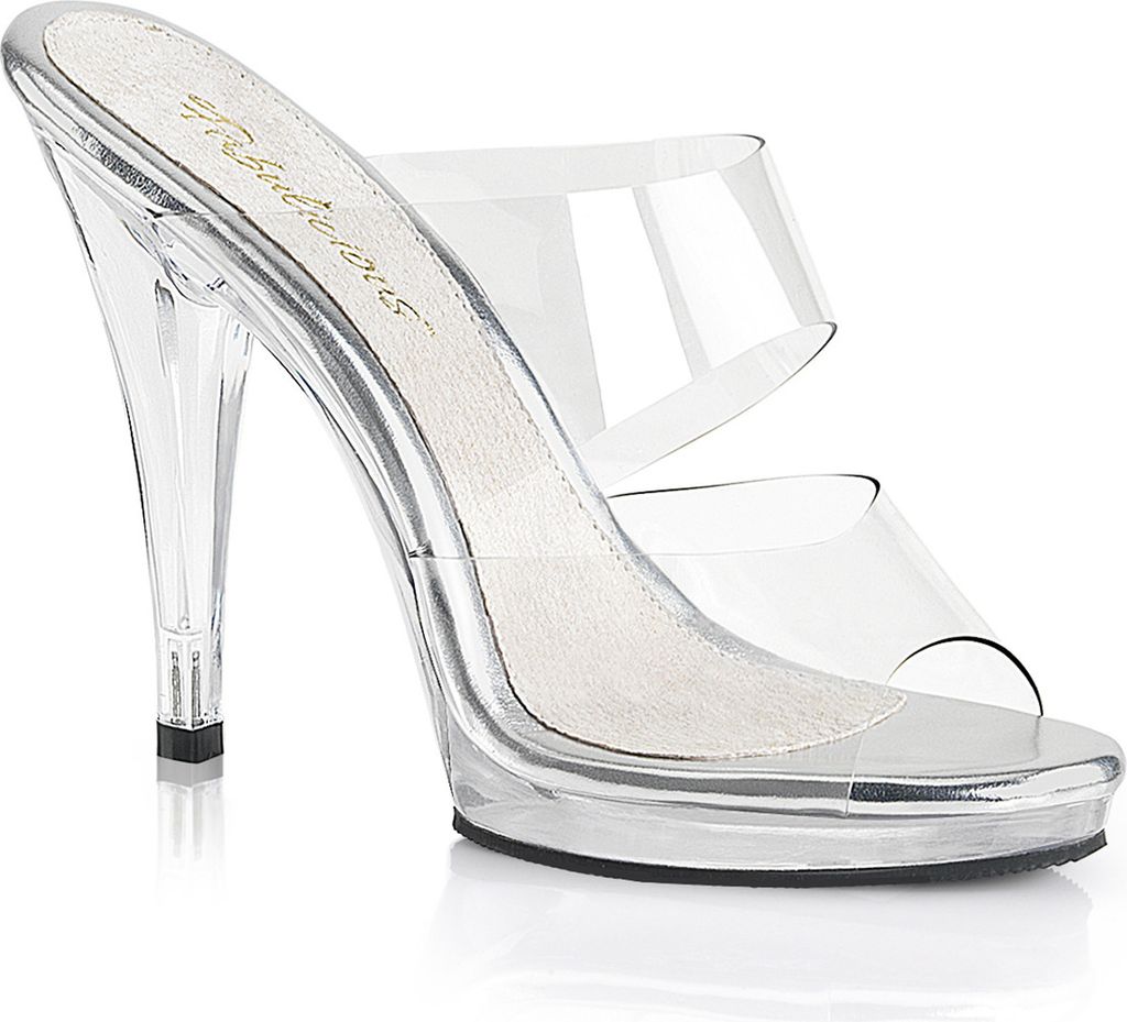 FLAIR-402 Damen Slipper von Fabulicious, Transparent EU 43, US 13