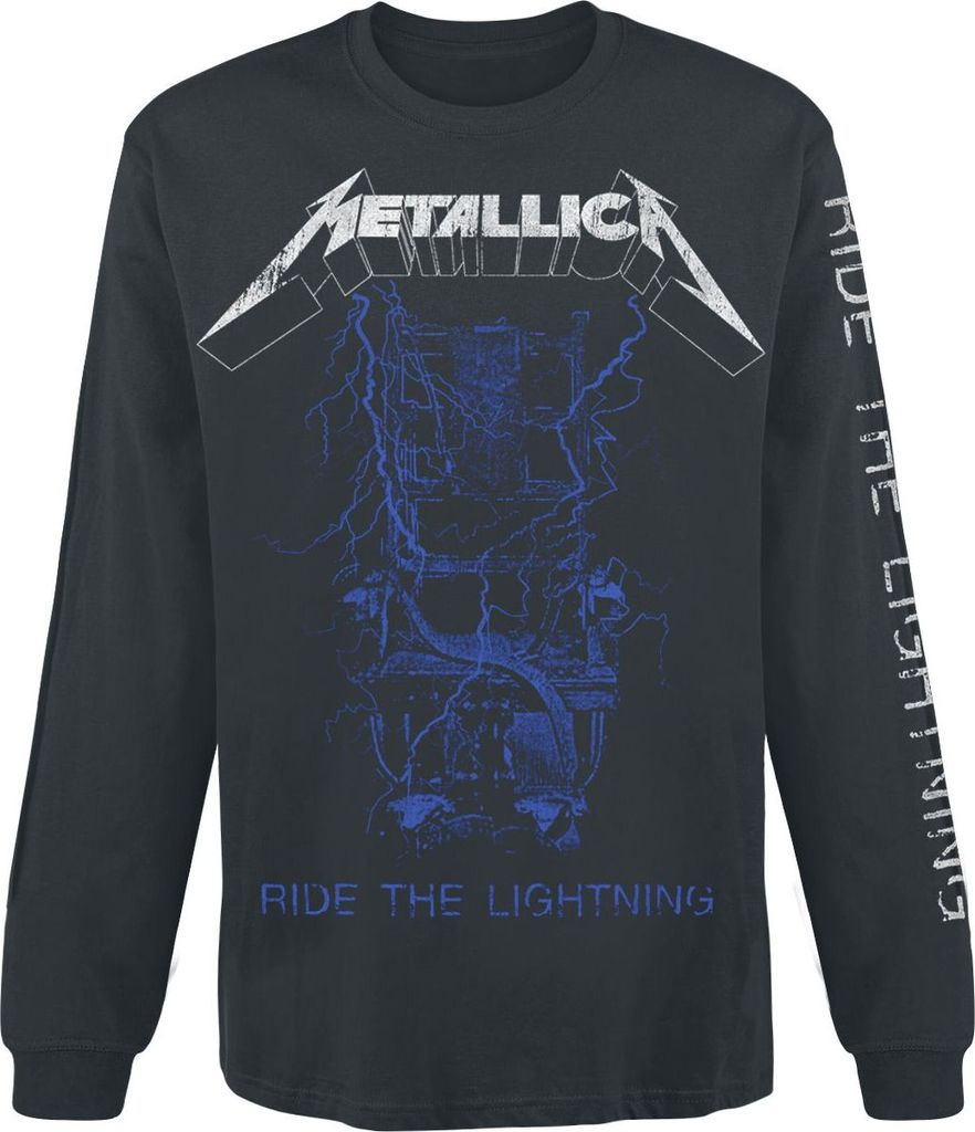 Metallica Langarmshirt Herren Fade schwarz Band-Merch, Bands 100% Baumwolle L