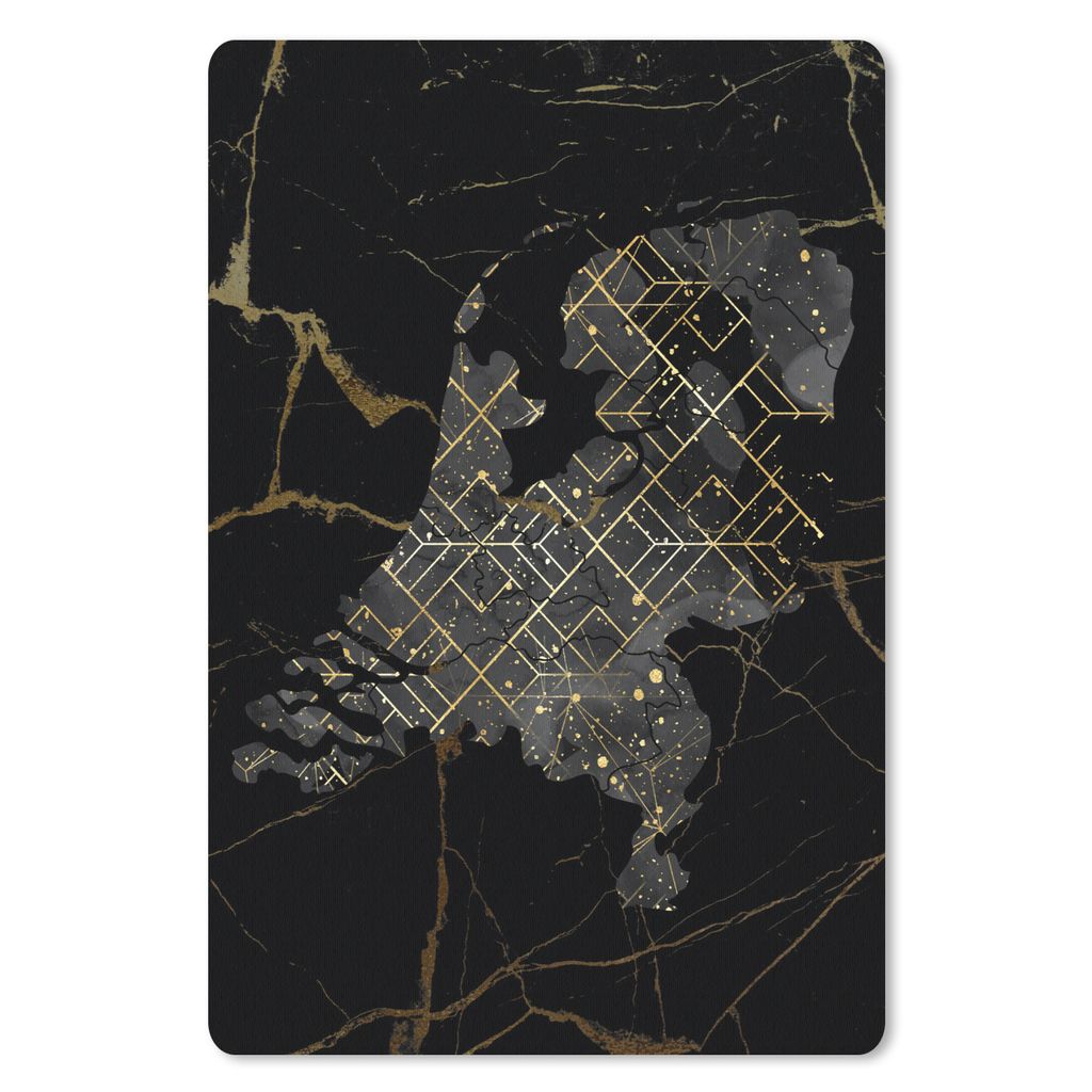 MuchoWow Mauspad Mousepad Karte - Niederlande - Linien 18x27 cm - Mousepads - Maus Mat - Pad - Mausunterlage