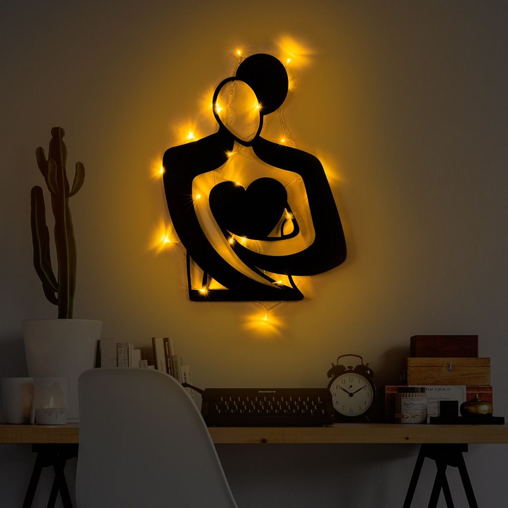 Wallity, élégant accessoire mural en métal, noir, 70 x 52 Image du produit 