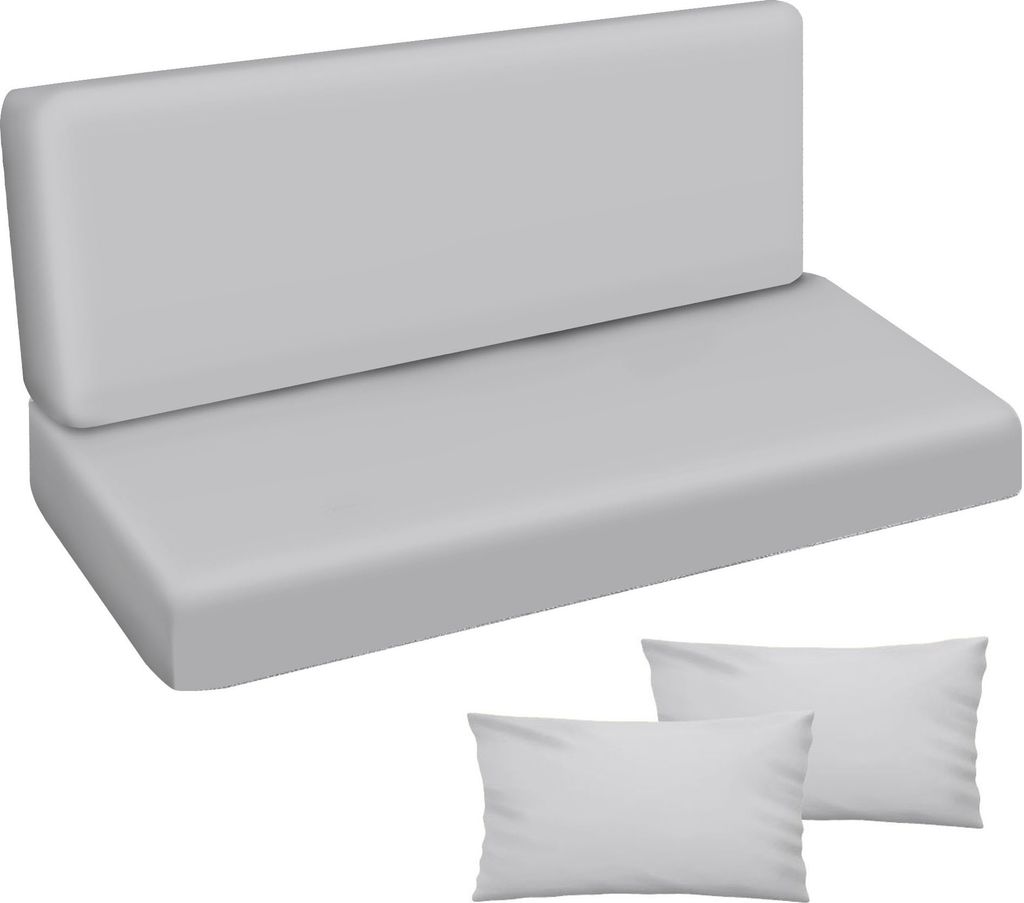 Auflage für Hollywoodschaukel 100x50x50 Gartenbankauflage Bank Sitzkissen Rückenkissen Polsterauflage Matratze Gartenpolster, Glatt Grau [133]