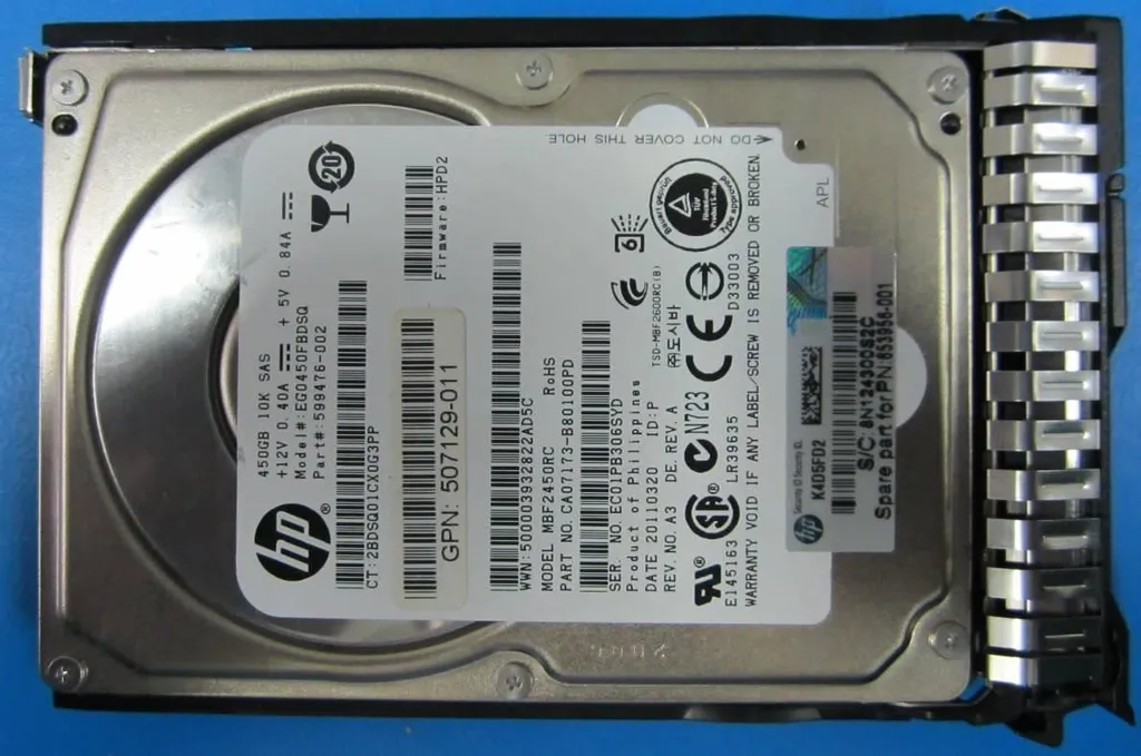 Disque Dur Interne 450 Go SAS 10000 RPM SFF 2.5 Pouces pour Baie HPE