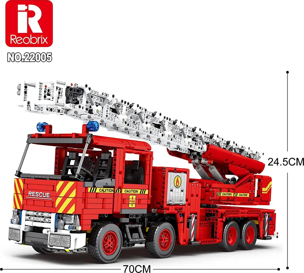 Reobrix 22005 Camion de Pompiers Set de Briques de Construction Tech - 8