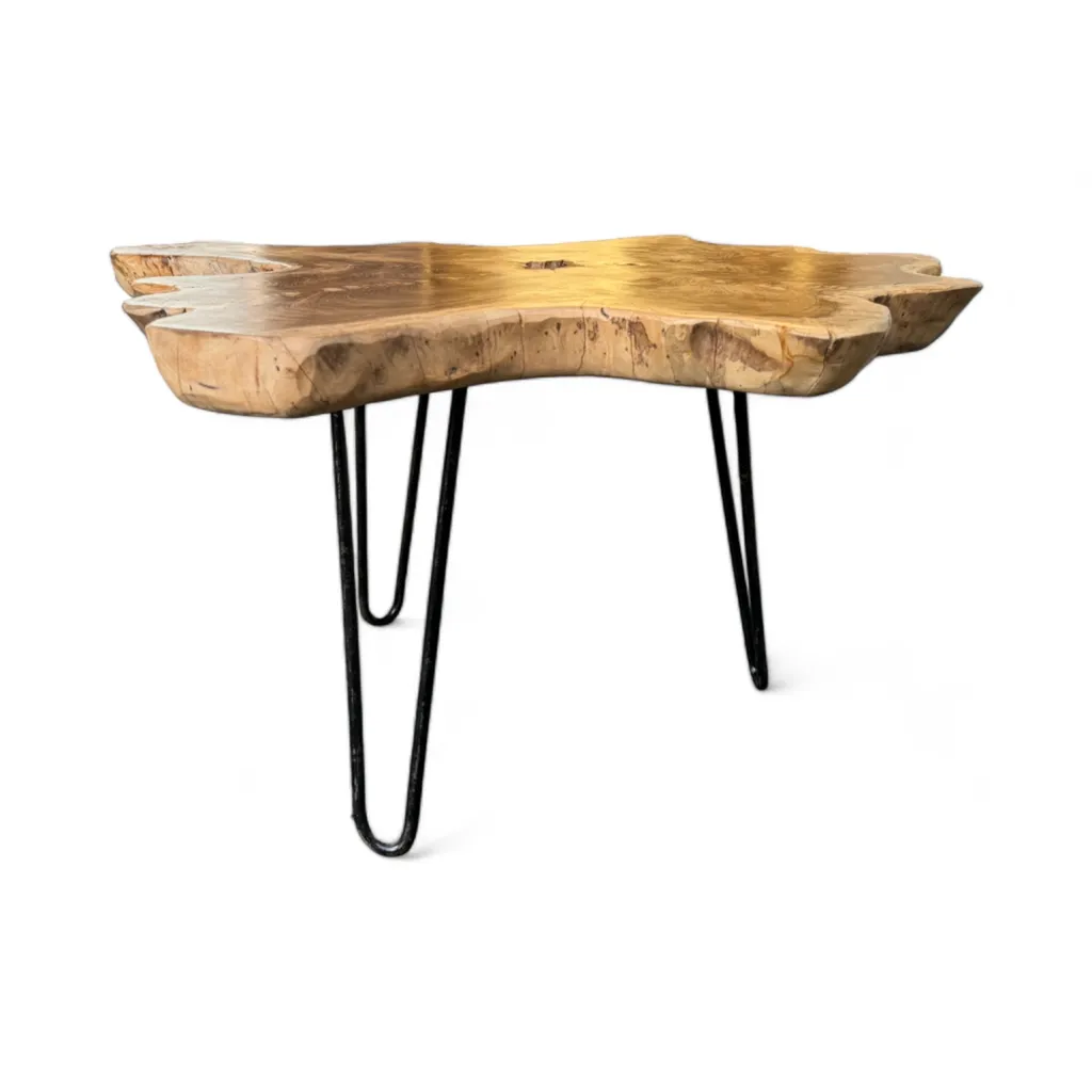 Table basse table de rangement bois d'if - Mobilier en coupe de tronc - 2