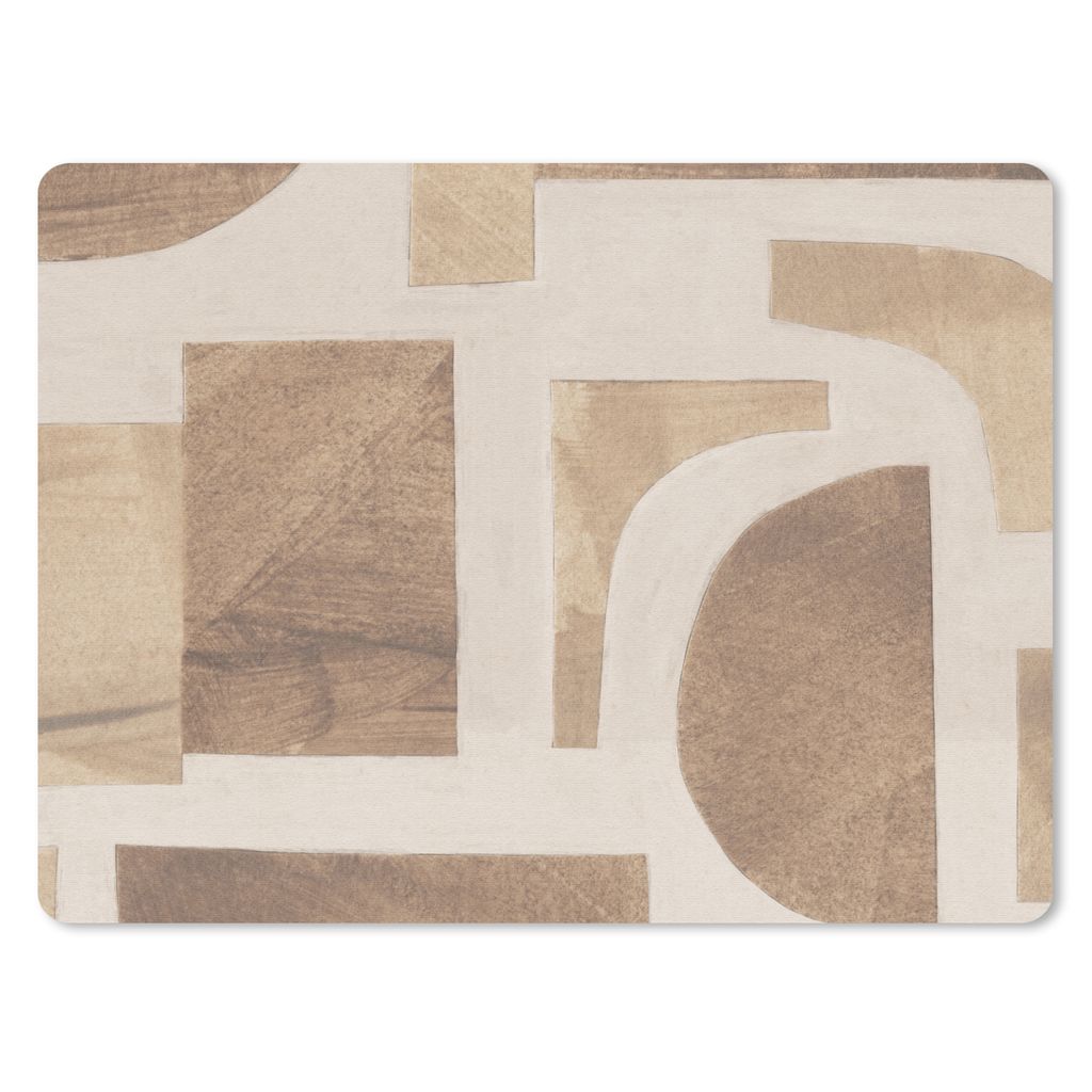 MuchoWow Mauspad Mousepad Formen - Abstrakt - Puzzle - Holz 40x30 cm - Mousepads - Maus Mat - Pad - Mausunterlage - Anti Rutsch