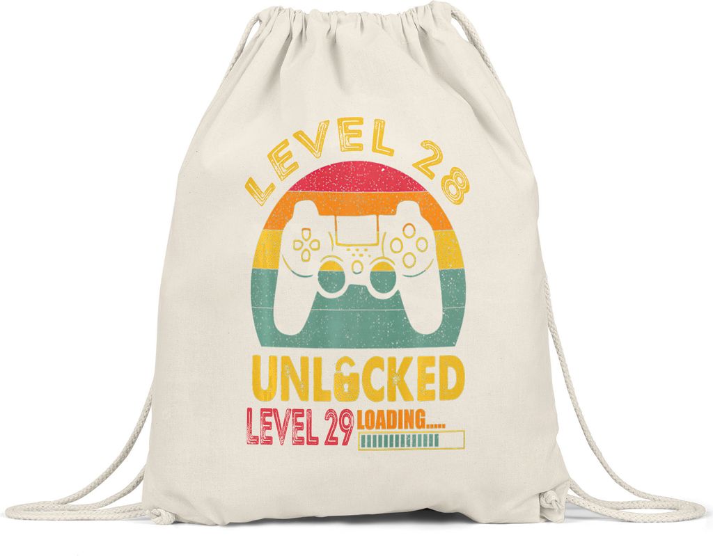 Level 28 Unlocked Level 29 Loading Turnbeutel Gymsack Geburtstag Konsole Happy Birthday Controller Gamepad Spiel