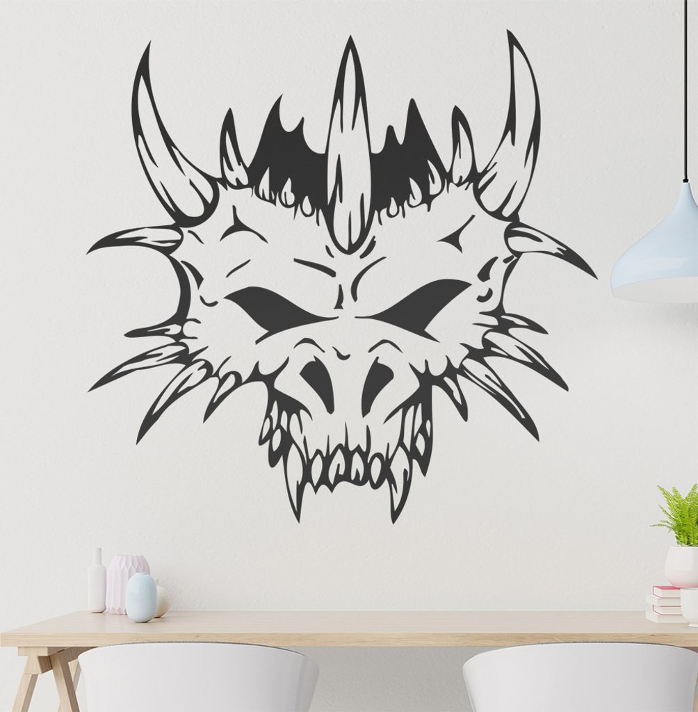 Skelettkönig Wandtattoo in 6 Größen - Wandaufkleber Wall Sticker - Dekoration, Küche, Wohnzimmer, Schlafzimmer, Badezimmer