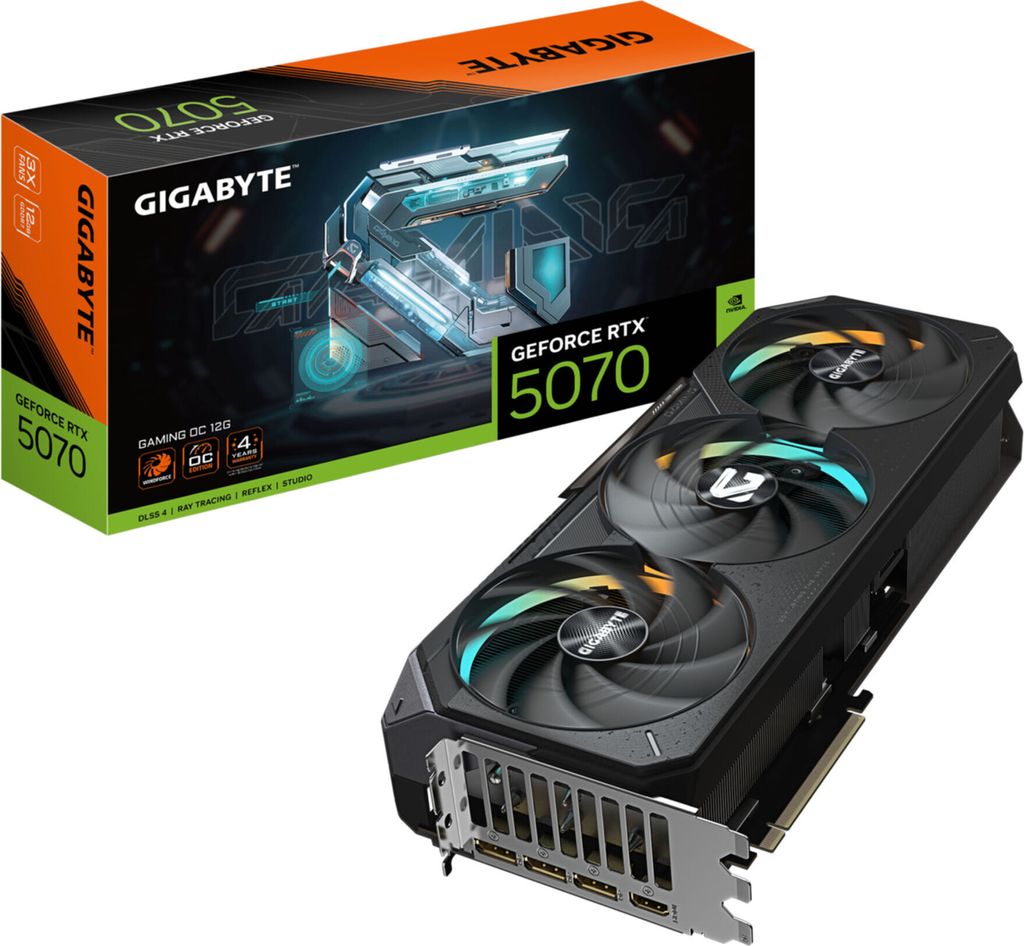 GIGABYTE GeForce RTX 5070 Ti GAMING OC 16G Grafikkarte 16 GB GDDR7, 256 Bit, PCI-E 5.0, 2588 MHz Kerntakt, 3 x DP 2.1a, 1 x HDMI 2.1b, NVIDIA DLSS ...