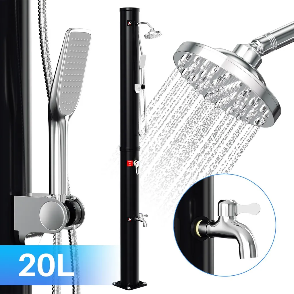 Izrielar Doccia Solare 20L: Set Esterno Completo con Lavapiedi e Telo - 8