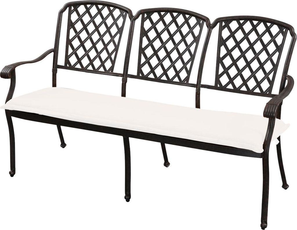 Inko Rocco Stapelbank Gartenbank Sitzbank Alu-Guss 160x64x92,5 cm 2 Farben zur Wahl