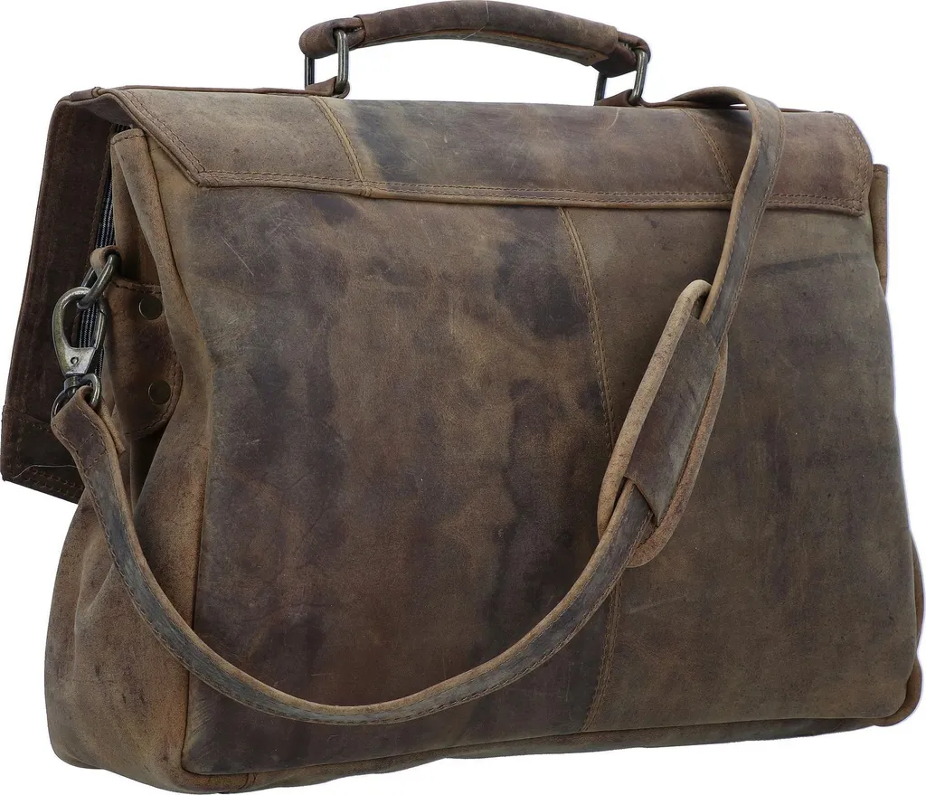 Sac Porte-Documents Harold's Antic Cuir Marron - Serviette Pro Compacte - 11