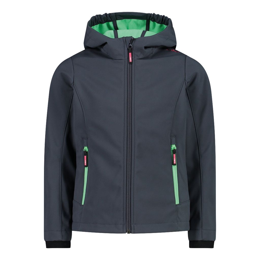 Cmp Kid G Jacket Fix Hood Asphalt-Menta 116