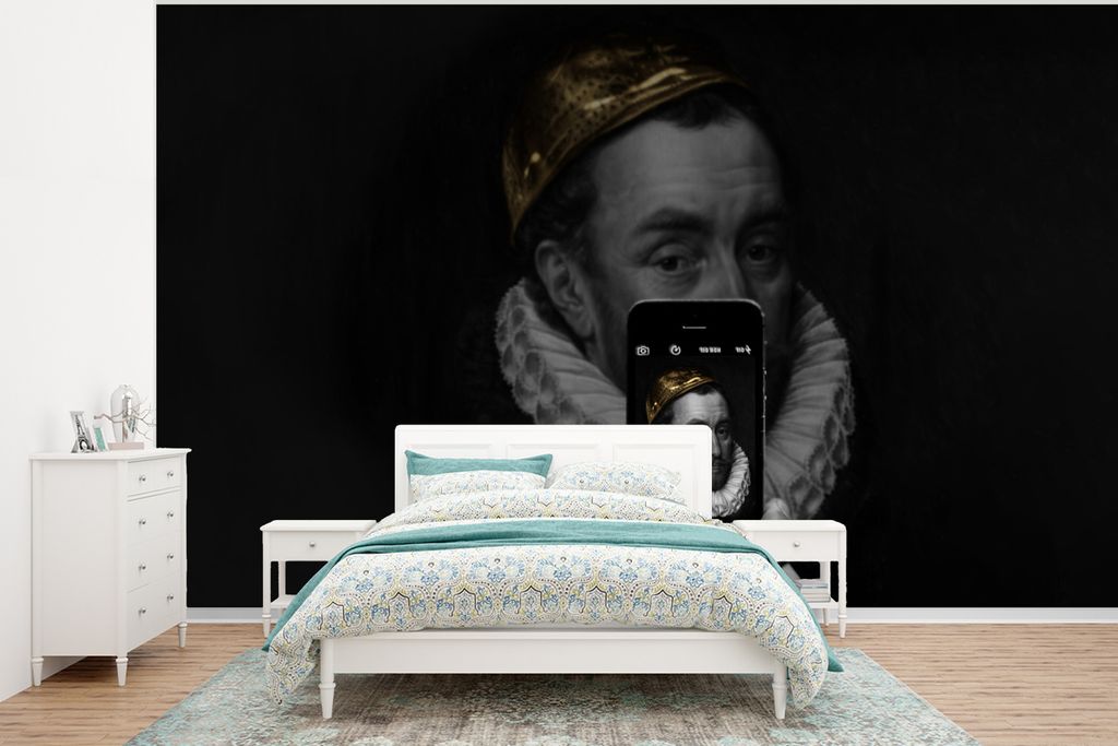MuchoWow Fototapete für Wohnzimmer oder Schlafzimmer Wandtapete Vinyl Motivtapete Wilhelm von Oranien - Adriaen Thomasz - Selfie - 375x280 cm - ...