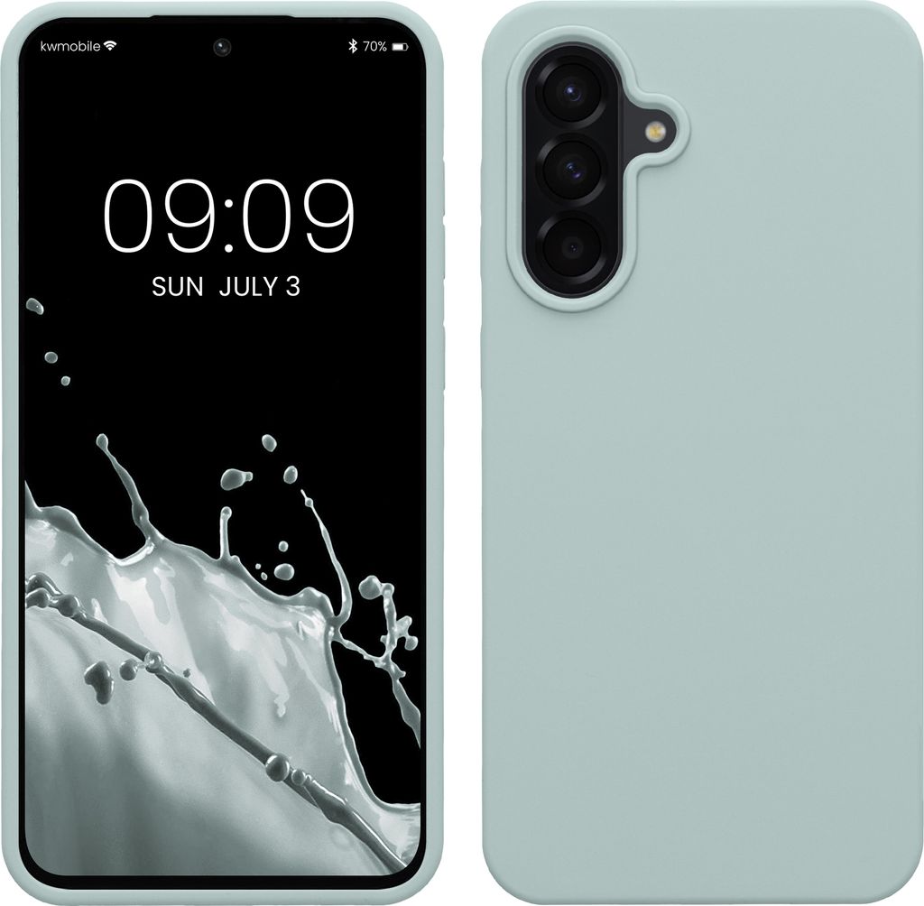 kwmobile Hülle kompatibel mit Samsung Galaxy A56 5G Hülle - Silikon Handy Case - Handyhülle weiche Oberfläche - kabelloses Laden - Cool Mint