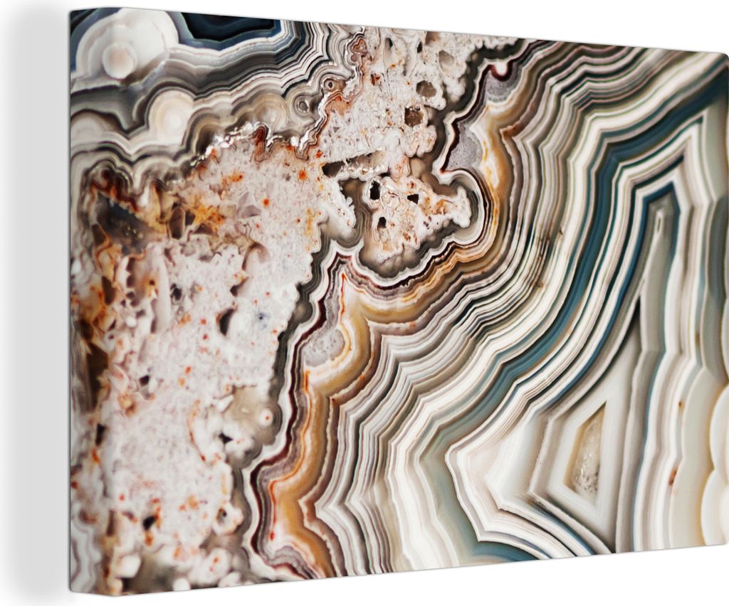 OneMillionCanvasses - Leinwandbilder - 140x90 cm, Edelstein - Marmor - Natur - Abstrakt, Wandbilder Kunstdruck Wanddekoration - Foto auf Leinwand...