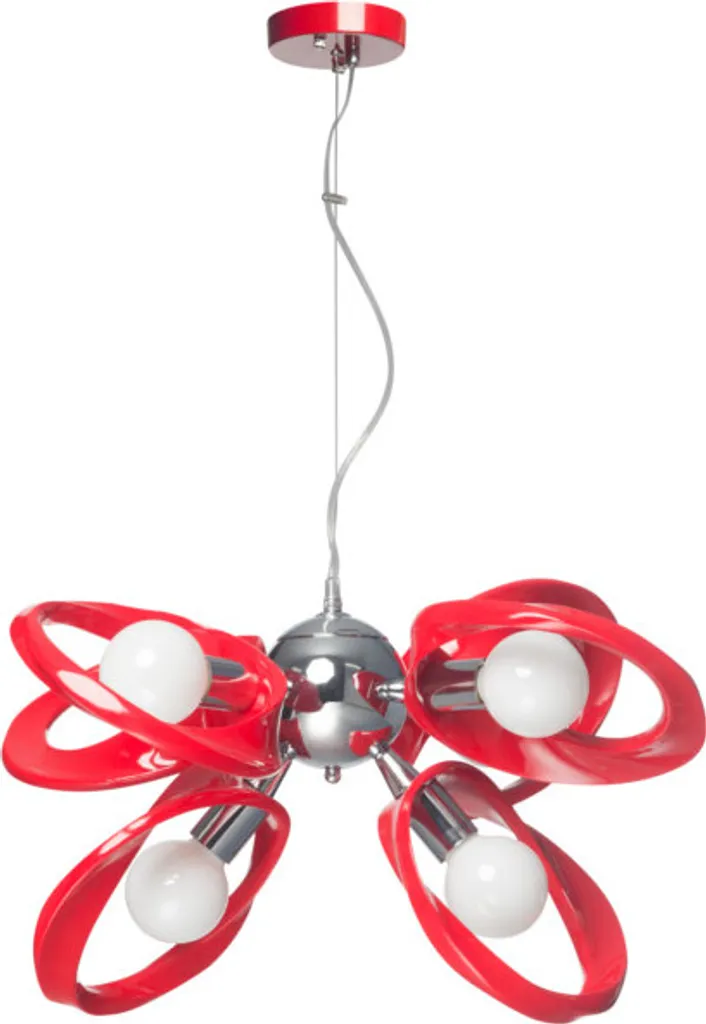 Luminaire de Salon Lustre Emma Rouge 6 Bras pour Éclairage Puissant