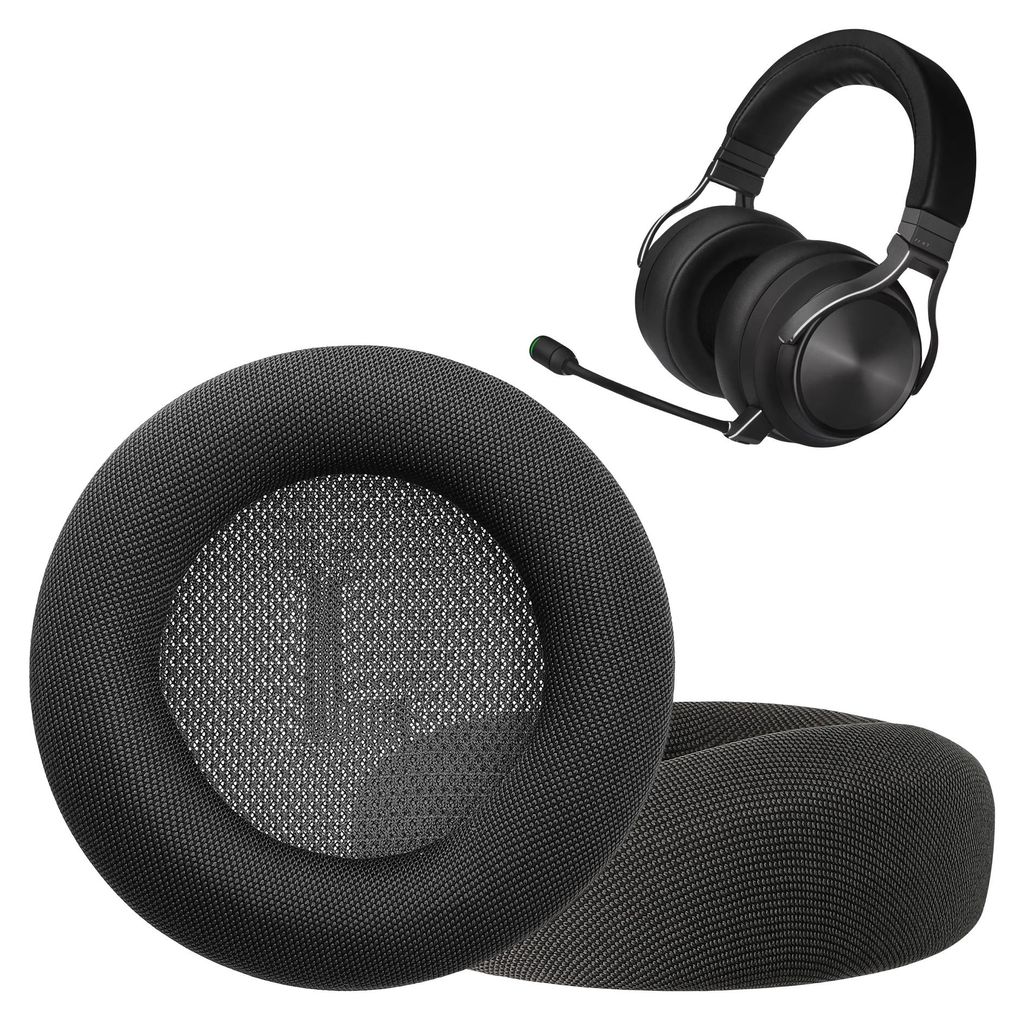 kwmobile 2x Mesh Polyester Ohr Polster für Corsair Virtuoso MAX Ohrpolster - Ersatz Ohrpolster - Kopfhörer Ersatzteile - Kopfhörer Ersatzpolster...