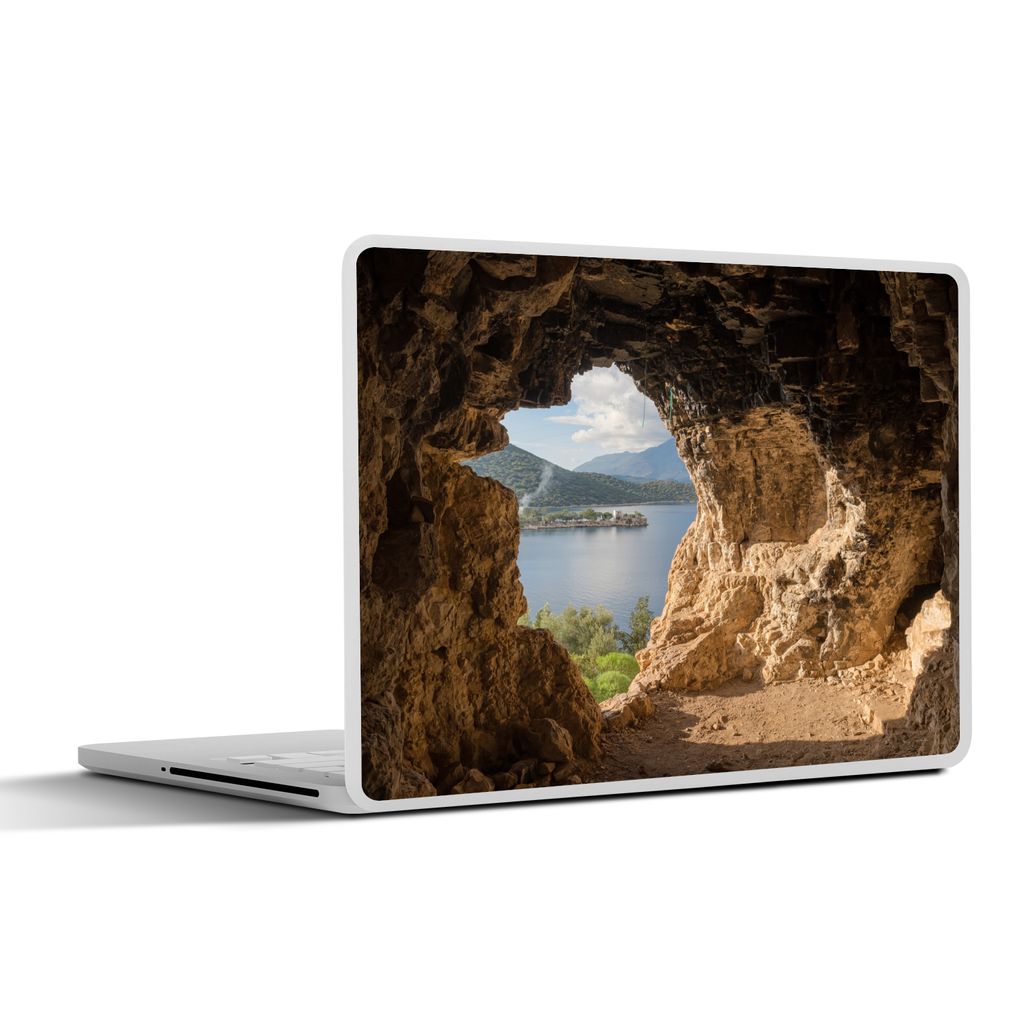 MuchoWow Laptop Aufkleber Sticker Cover Wasser - Höhle - Natur - Landschaft 30x22 cm - Laptop-Sticker