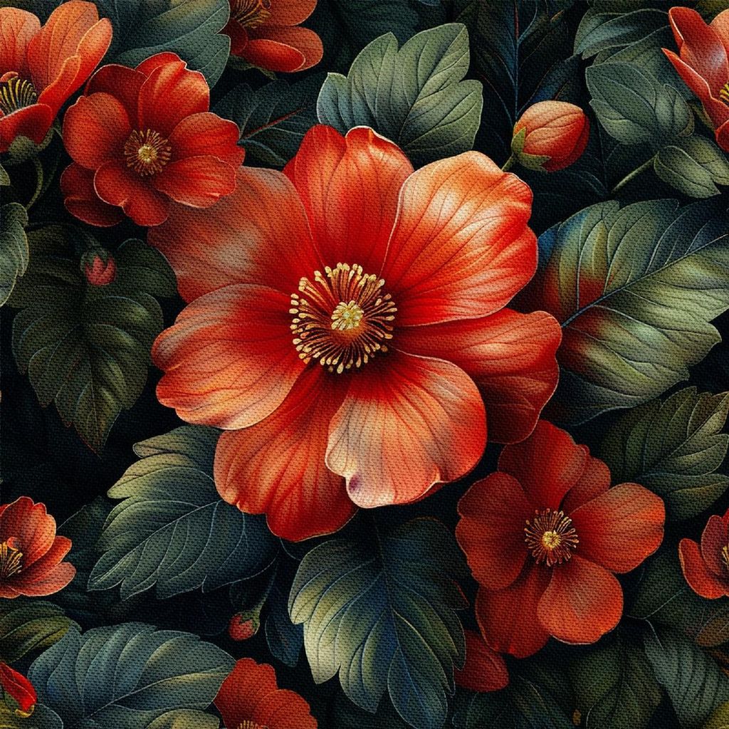 OUTDOOR DEKOSTOFFE OXFORD - Motiv Blumen I DX5323