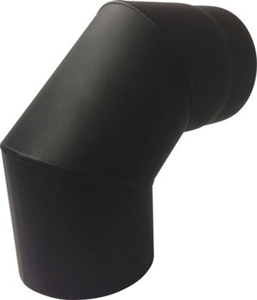 Ofenrohr-Bogen Ø160mm 90° senotherm lackiert schwarz matallic