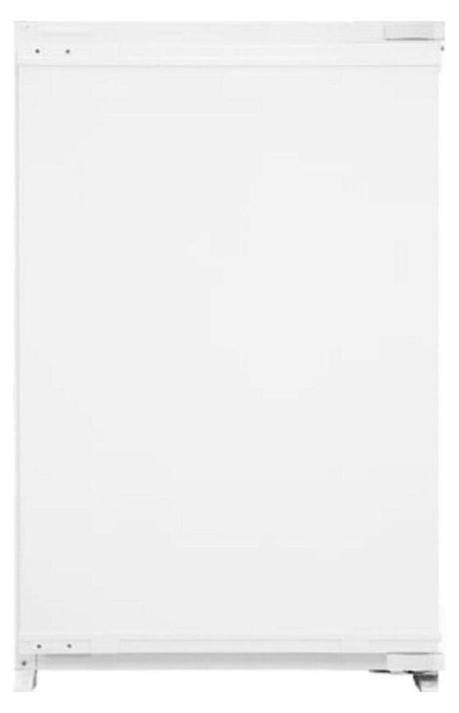 A front view of a white refrigerator.